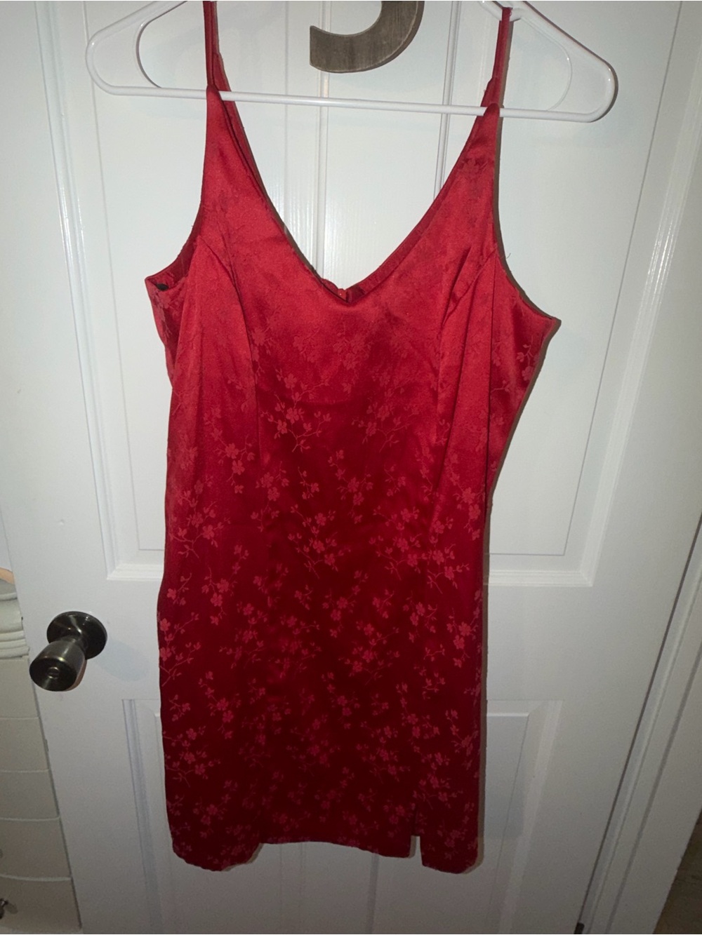 Red Satin Slip Dress - Women's Intimates